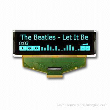 256 x 64mm 2.8-inch Blue OLED Display Module for MP3, with 69.1 x 17.26mm Active Area